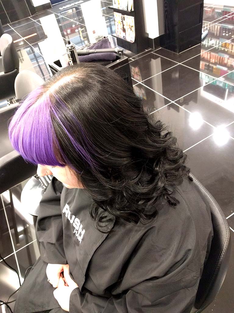 Purple Fringe And Black Hair